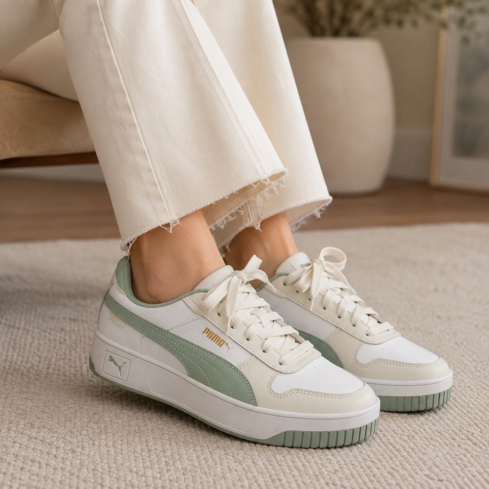 PUMA‎ CA Pro Women's Sneakers Athletic Shoes Sage Green White Platform